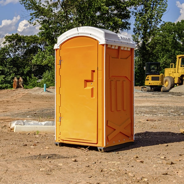 how often are the porta potties cleaned and serviced during a rental period in Greene